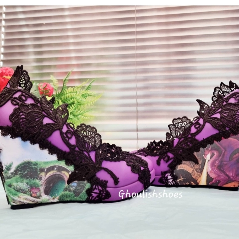 Custom Lord of the Rings Wedge Shoes